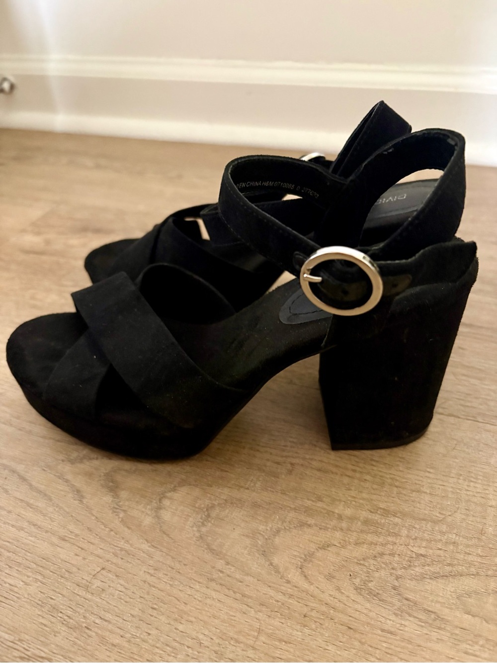 Classic Black Block Heel Sandals with Ankle Buckle